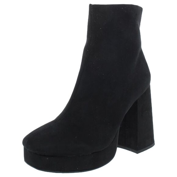 WILD PAIR Womens Black 1" Platform Padded Coraa Round Toe Block Heel Booties 5 M - Picture 1 of 1